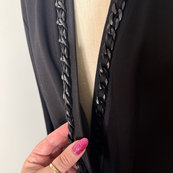 Susan Graver Pet Sleek Ponte Long Sleeve Cardigan Black Size Medium - Picture 7 of 9